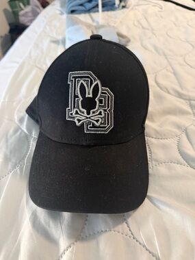 Psycho Bunny Kids Black Cap with White Logo